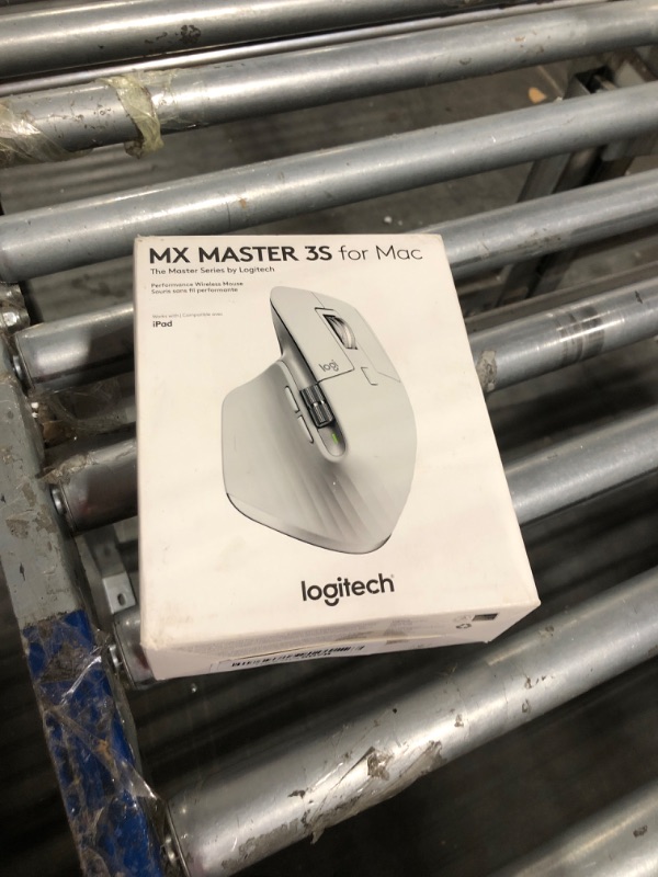 Photo 2 of Logitech MX Master 3S for Mac - Wireless Bluetooth Mouse with Ultra-Fast Scrolling, Ergo, 8K DPI, Quiet Clicks, Track on Glass, Customization, USB-C, Apple, iPad - Pale Grey