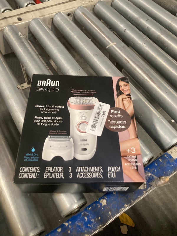 Photo 2 of Braun Epilator Silk-épil 9 9-720, Hair Removal Device, Epilator for Women, Wet/Dry, Waterproof, 3-in-1 Epilate, Shave, or Trim, Salon-Like Smooth Skin, Womens Shaver & Trimmer, Cordless, Rechargeable