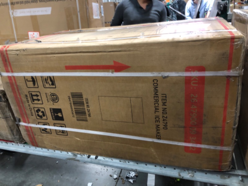 Photo 1 of Ice Maker, 100Lbs/Day Commercial Ice Machine, Stainless Steel Ice Cube Machine with 24-Hour Timer, Self-Cleaning, Ideal for Restaurant, Bars, Cafe and Offices