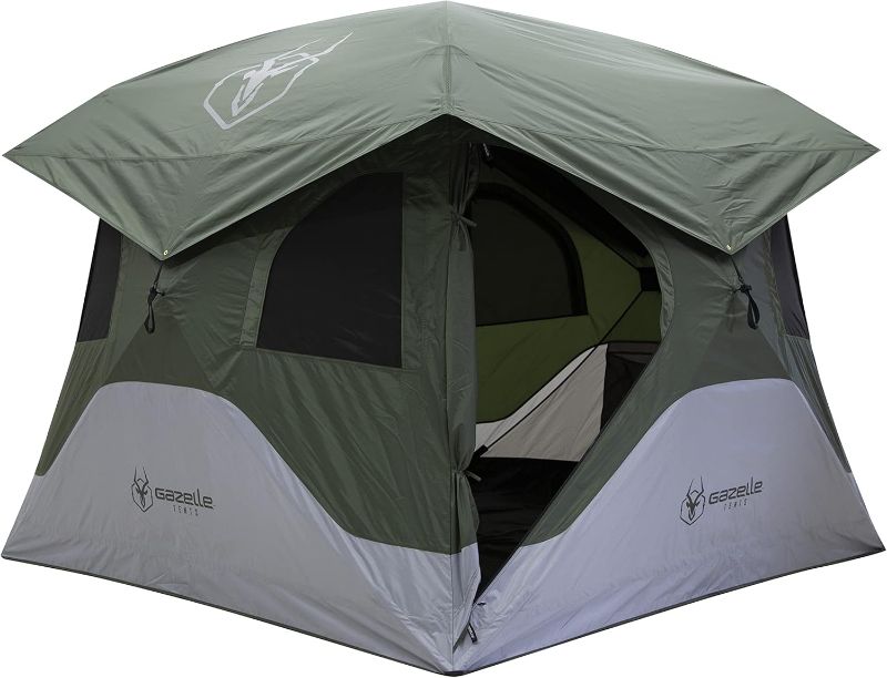 Photo 1 of 
Gazelle Tents™ T4 Hub Tent, Easy 90 Second Set-Up, Waterproof, UV Resistant, Removable Floor, Ample Storage Options, 4-Person, Alpine Green, 78" x...
