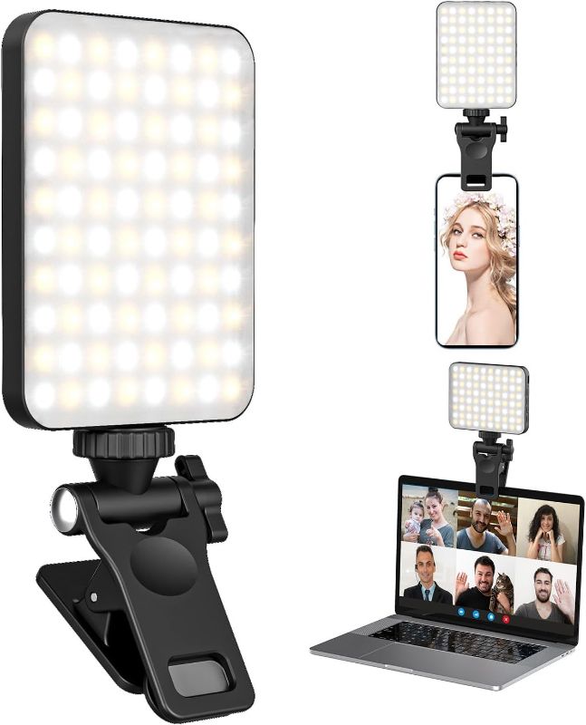 Photo 1 of ***NO USB CHARGER*** Rechargeable Selfie Light, Clip Fill Light for Phone Laptop Tablet Portable Light for Video Conference Live Streaming Zoom Call Makeup Picture (Black)