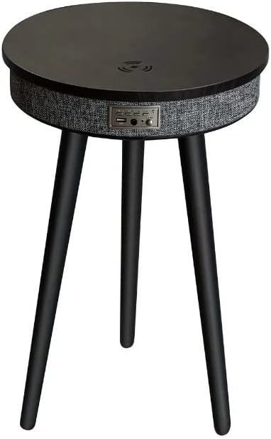 Photo 1 of AWD Modern Smart Table with Built in 360° Bluetooth Speaker & Wireless QI Charger with Modern LED . (Black)