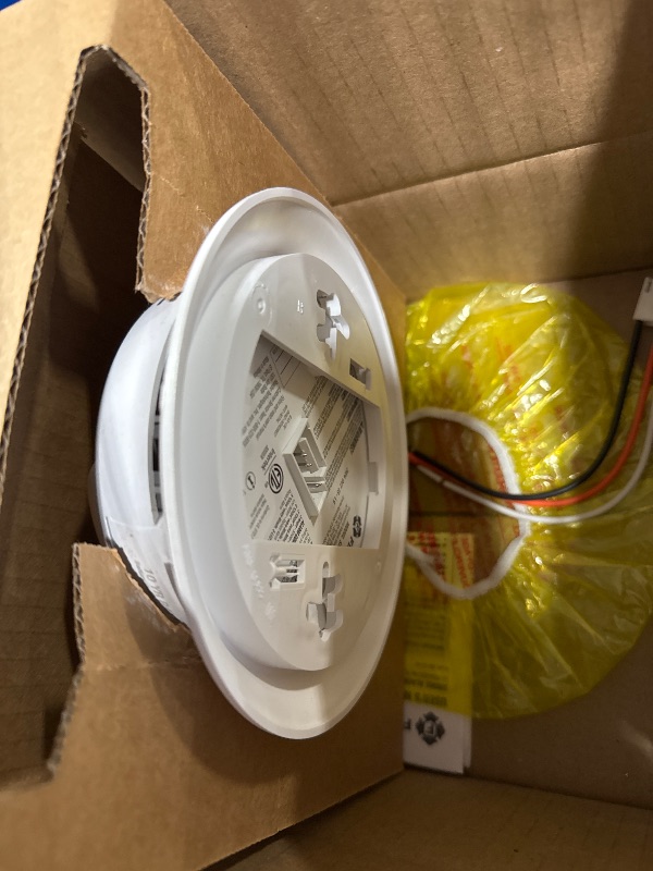 Photo 1 of First Alert BRK Interconnect Hardwire Combination Smoke & Carbon Monoxide Alarm with Battery Backup & Voice Alerts, 1-Pack