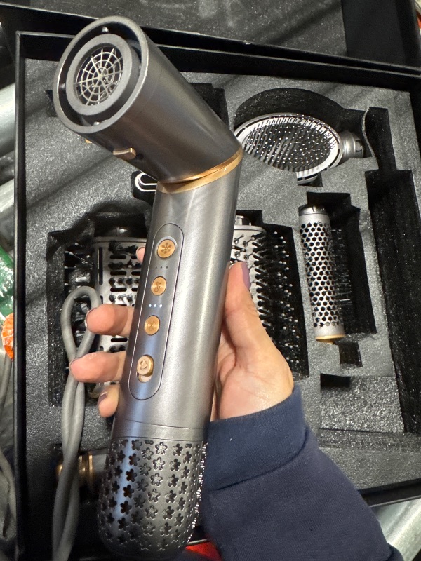 Photo 1 of 8 in 1 Hair Dryer Brush, Air Styling Tools Wrap 110000 RPM High Speed Ionic Blow Dryer Brush Set, 1400 Watt Ions Hot Air Brush, Left&Right air Curler, Volumizer, Thermal Brush, Hair Straightener Brush