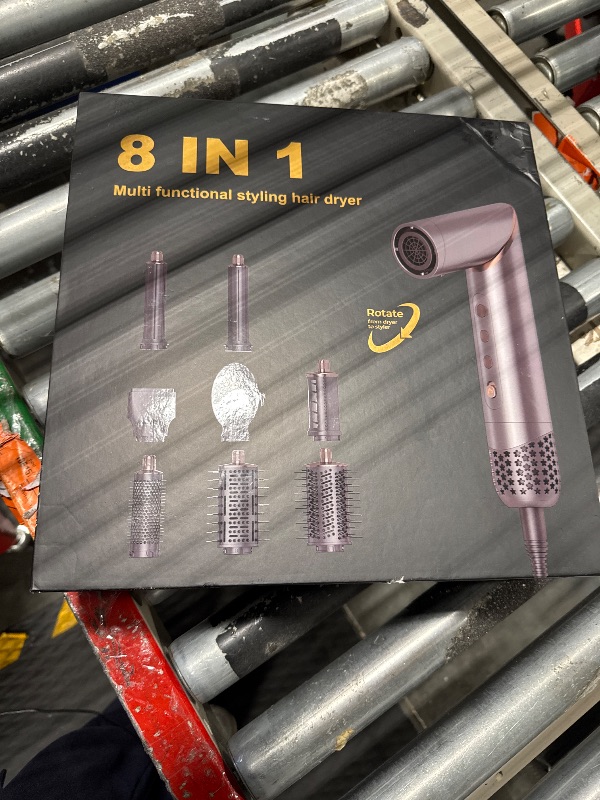 Photo 1 of 8 in 1 Hair Dryer Brush, Air Styling Tools Wrap 110000 RPM High Speed Ionic Blow Dryer Brush Set, 1400 Watt Ions Hot Air Brush, Left&Right air Curler, Volumizer, Thermal Brush, Hair Straightener Brush