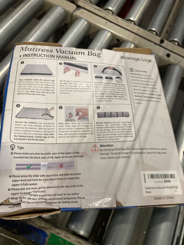 Photo 1 of (King/Cal-King) Foam Mattress Vacuum Bag for Moving/Storage-Compress Mattress by 80%