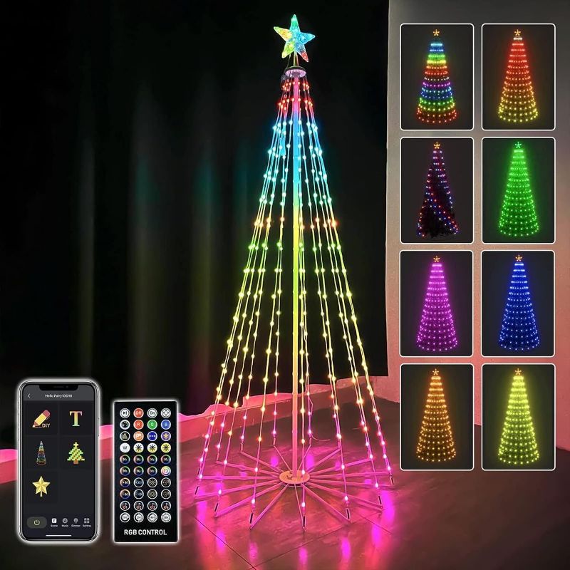 Photo 1 of 
iPEGTOP Outdoor Smart Lighted Christmas Tree, 6ft 265 LED Artificial Tree with Star Tree Topper, Color Changing Music Sync APP & Remote Control...