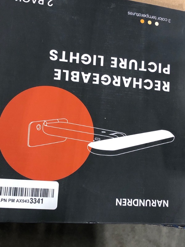 Photo 2 of 2 Pack Picture Lights Battery Operated with Remote, Rechargeable Picture Lights for Wall, 3CCT&Brightness Dimmable,300 LM, Sticker/Screw Installation, Art Light for Gallery, Artwork