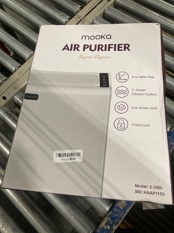 Photo 1 of Air Purifiers for Home Large Room up to 1740ft², H13 HEPA Air Filter for Pets Hair Dander Smoke Pollen Dust, Non-Ozone, Portable Air Purifiers for Bedroom Office Living Room, E-300L, White
