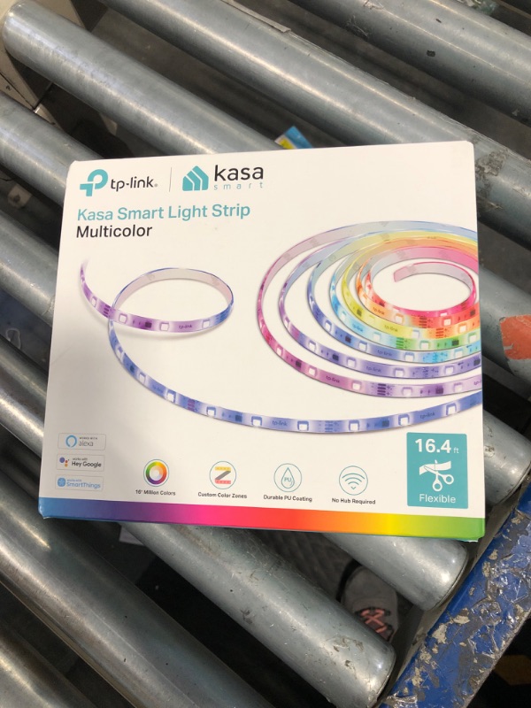 Photo 2 of Kasa Smart LED Light Strip, 50 Color Zones RGBIC, 16.4ft Wi-Fi LED Strip Works w/ Alexa, Google Home & SmartThings, High Brightness, 16M Colors, PU Coating, Trimmable, 2 Yr Warranty (KL420L5)
*POWER SOURCE NOT INCLUDED*