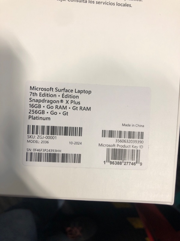 Photo 5 of Microsoft Surface Laptop (2024), Windows 11 Copilot+ PC, 13.8" Touchscreen Display, Snapdragon X Plus (10 core), 16GB RAM, 256GB SSD Storage, Platinum