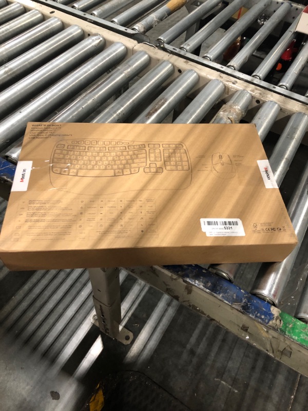 Photo 1 of MEETION Wave Ergonomic Keyboard and Mouse Wireless, USB/Bluetooth Wave Ergo Keyboard with Wrist Rest, 4 DPI Adjustable Swing Wheel Silent Wireless Mouse Rechargeable for Windows/Mac/Android Director-D