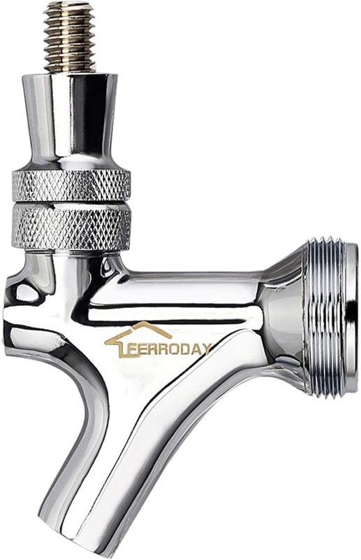 Photo 1 of 3 FERRODAY Stainless Steel Core Draft Beer Faucet Polished Brass Beer Faucet for Keg Tap Tower Beer Shank & Kegerator Beer Faucet Classic Beer Dispensing Tap Standard Faucet Tap