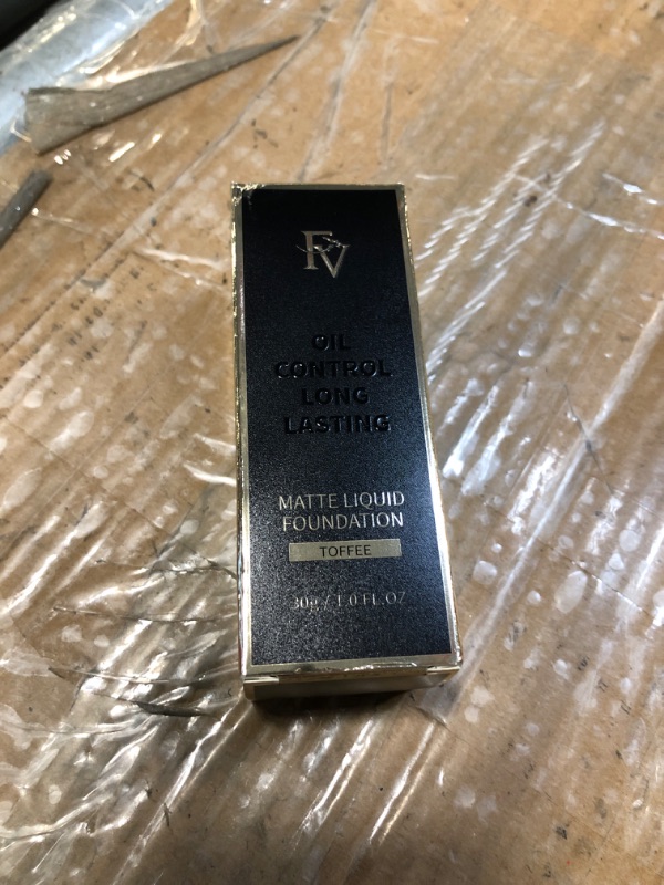 Photo 2 of FV Matte Liquid Foundation - Full Coverage, Long-Lasting, Oil Control, Minimizes Pores, Waterproof Makeup for Oily/Combination Skin, Flawless Finish, 1 Fl. Oz (Toffee)