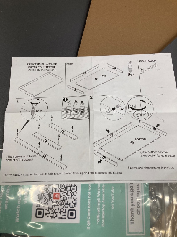 Photo 2 of 






OfficeSimpli Washer Dryer Countertop w Non-Slip Pads, Made in USA, Laundry Room Wood Topper, Washer Dryer Cover for Top, Laundry Guard, Laundry Countertop, Laminate Finish, (Slate Grey), Large