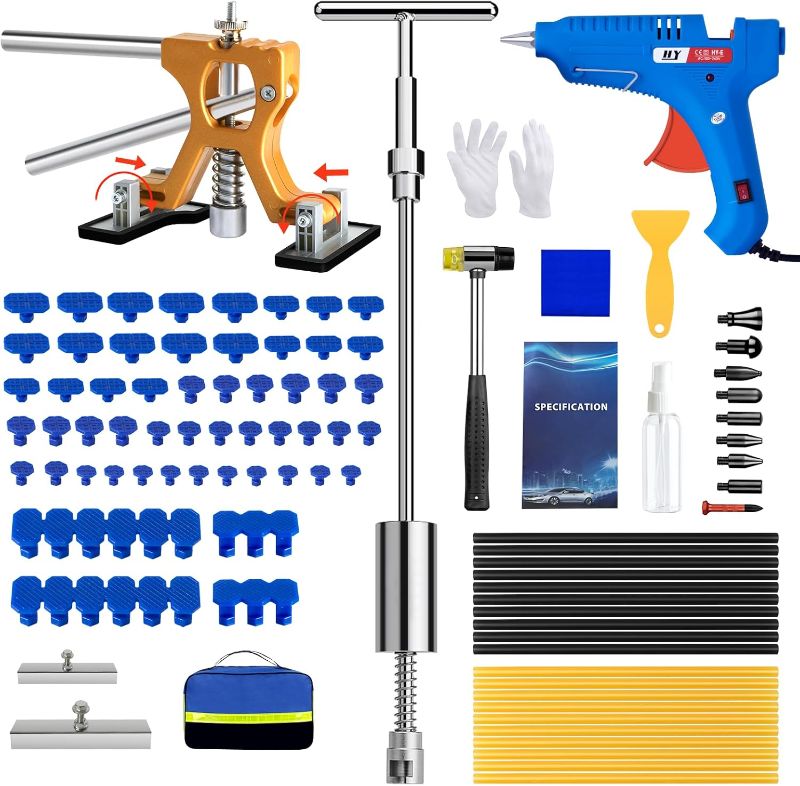 Photo 1 of Complete Paintless Auto Dent Removal Tools Set, Glue Puller Tabs Dent Puller Kit for Auto Dent Removal, Door Dings and Hail Damage?Tool Kit for Automobile Body, Washing Machine, Refrigerator