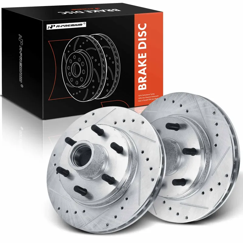 Photo 1 of 2 Pcs Front Drilled Brake Rotors for Chevy Express 2500 GMC C2500 Express 2500