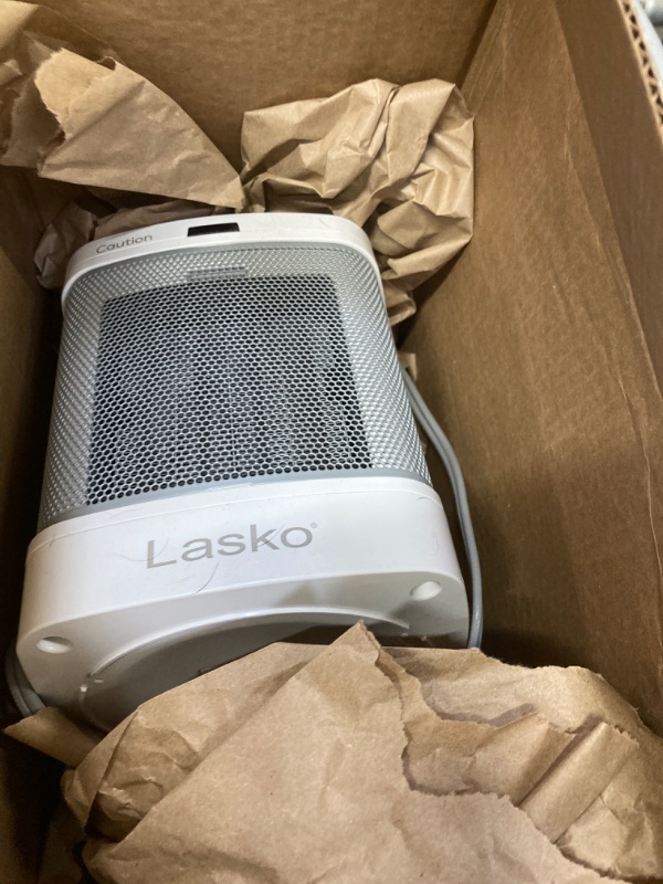 Photo 2 of ***MISSING REMOTE*** Lasko CD08200 Small Portable Ceramic Space Heater for Bathroom and Indoor Home Use, White, 6.25 x 6.25 x 7.65 inches