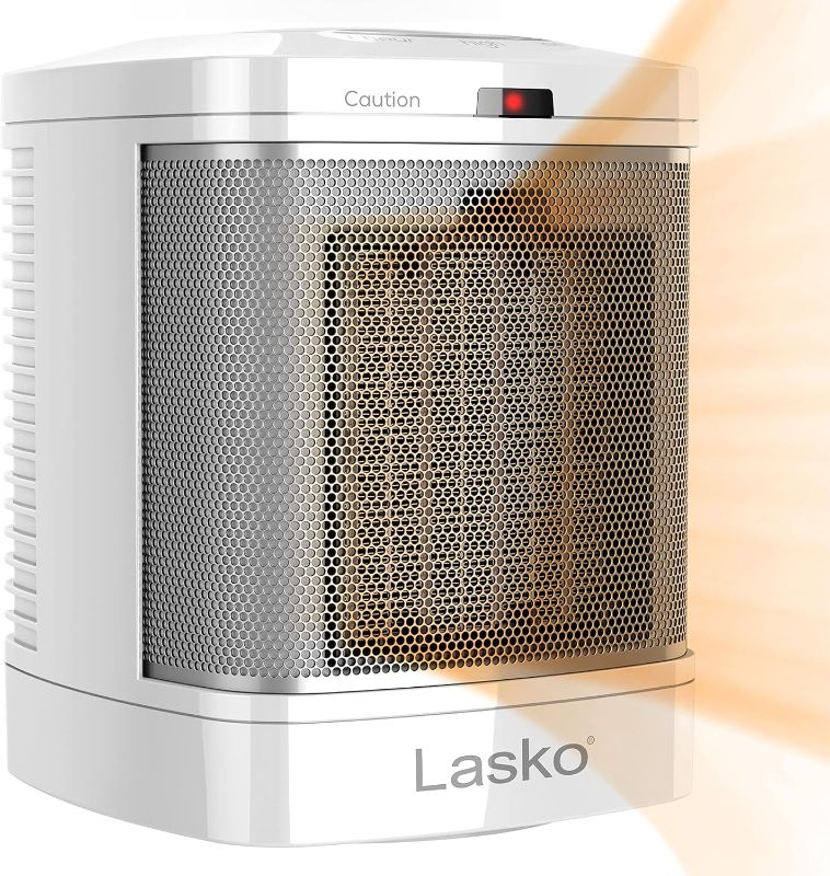 Photo 1 of ***MISSING REMOTE*** Lasko CD08200 Small Portable Ceramic Space Heater for Bathroom and Indoor Home Use, White, 6.25 x 6.25 x 7.65 inches