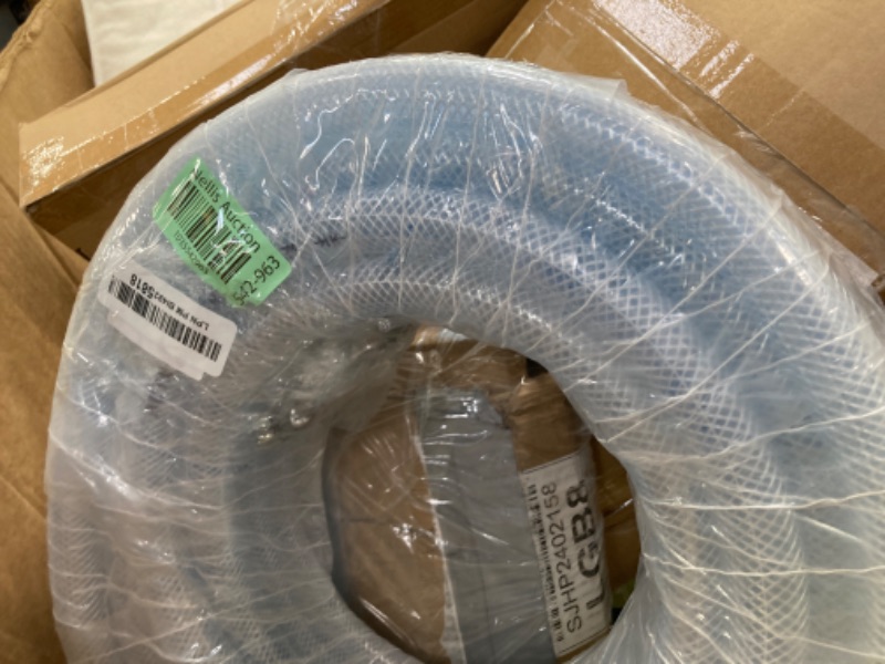 Photo 2 of JUNZHIDA High Pressure Braided Clear Flexible PVC Tubing 3/4" ID, 50ft