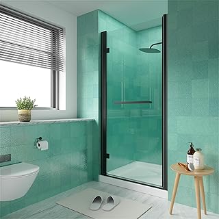 Photo 1 of DreamLine Unidoor Plus 60 in. W x 34 3/8 in. D x 72 in. H Frameless Hinged Shower Enclosure in Satin Black, SHEN-24600340-09