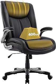 Photo 1 of COLAMY Big and Tall Office Chair 400lbs, Large Heavy Duty High Back Executive Computer Office Desk Chair Flip-up Arms Wide Thick Seat for Home Office - Black