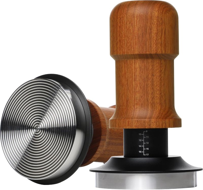 Photo 1 of 53.3mm Espresso Tamper,Premium Barista Coffee Tamper with Constant 30lb Calibrated Spring Loaded,Stainless Steel Base and Mahogany Hand,Fits for All 53mm54mm Portafilters,Espresso Accessories