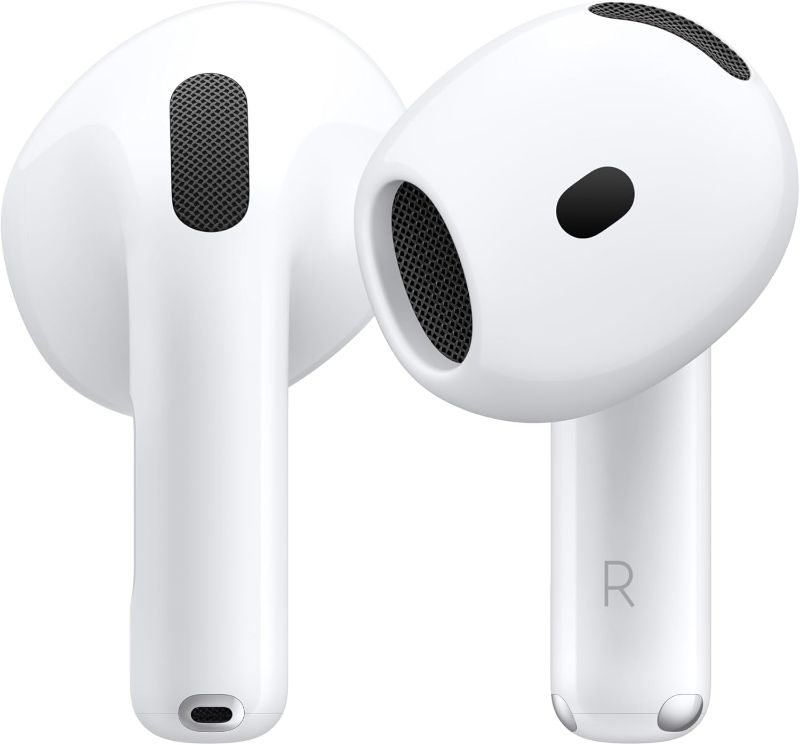 Photo 1 of Apple AirPods 4 Wireless Earbuds, Bluetooth Headphones, with Active Noise Cancellation, Adaptive Audio, Transparency Mode, Personalized Spatial Audio, USB-C Charging Case, Wireless Charging, H2 Chip