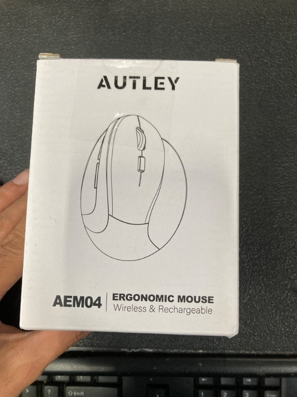 Photo 2 of AUTLEY Ergonomic Mouse Wireless, 2.4G Rechargeable Vertical Mouse for Medium Large Hands, Carpal Tunnel Mouse with Low Power Warning, Pinky Rest, 800 to 4000 DPI for Laptop, PC, Computer, Matte Black