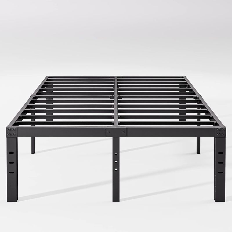 Photo 1 of 18 Inch High Queen Bed Frame No Box Spring Needed, Heavy Duty Metal Platform Bed Frame Queen Size for Heavy People, Easy Assembly, Noise Free, Black