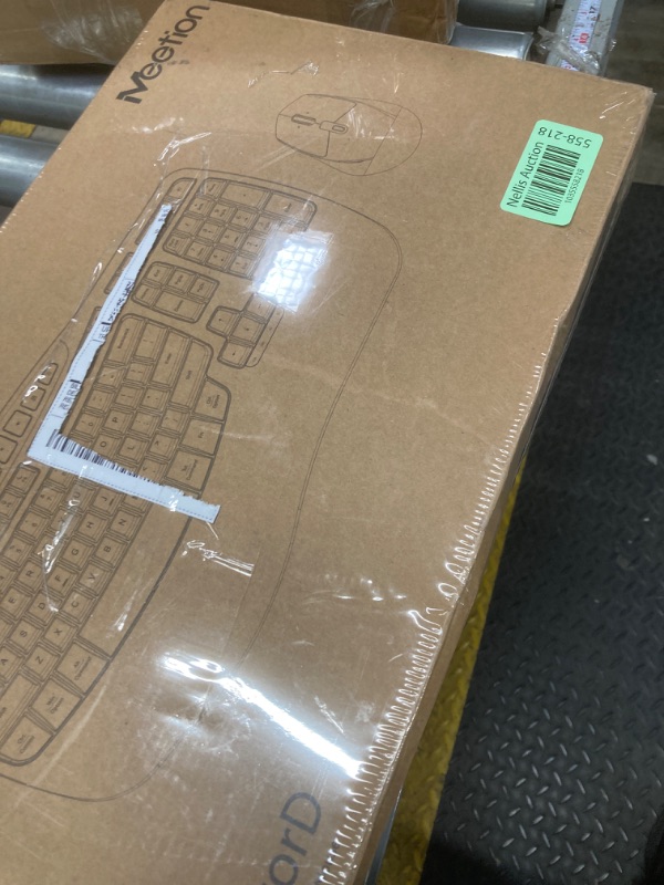 Photo 1 of MEETION Wave Ergonomic Keyboard and Mouse Wireless, USB/Bluetooth Wave Ergo Keyboard with Wrist Rest, 4 DPI Adjustable Swing Wheel Silent Wireless Mouse Rechargeable for Windows/Mac/Android Director-D Wave-Black