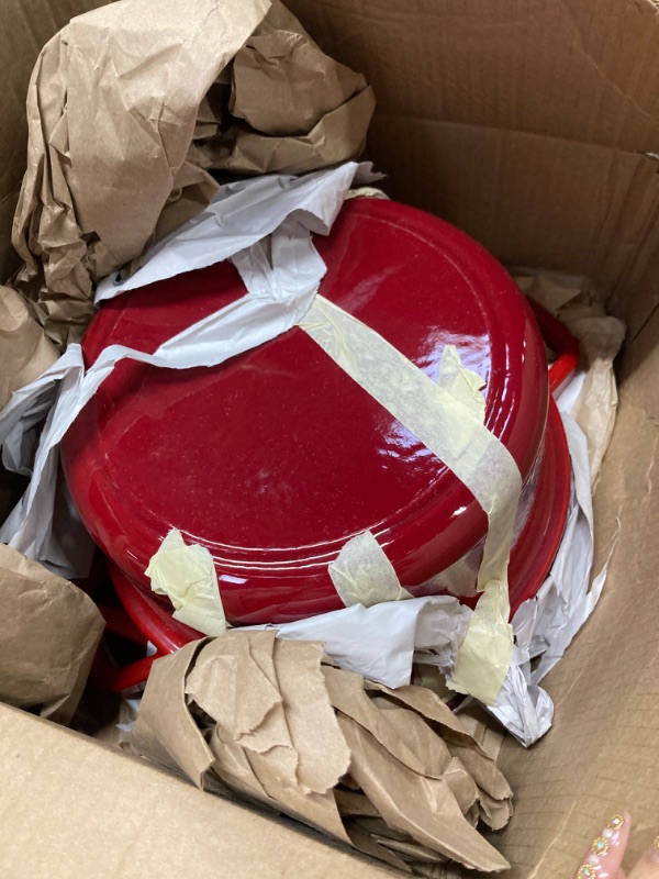 Photo 1 of CUKOR 7QT Dutch Oven Pot With Lid, Ceramic Dutch Ovens for Sourdough Bread Baking, Enameled Cast Iron Bread Cooking Pot, Non-Stick, Oven Safe (10 Pcs Bread Paper Liners)