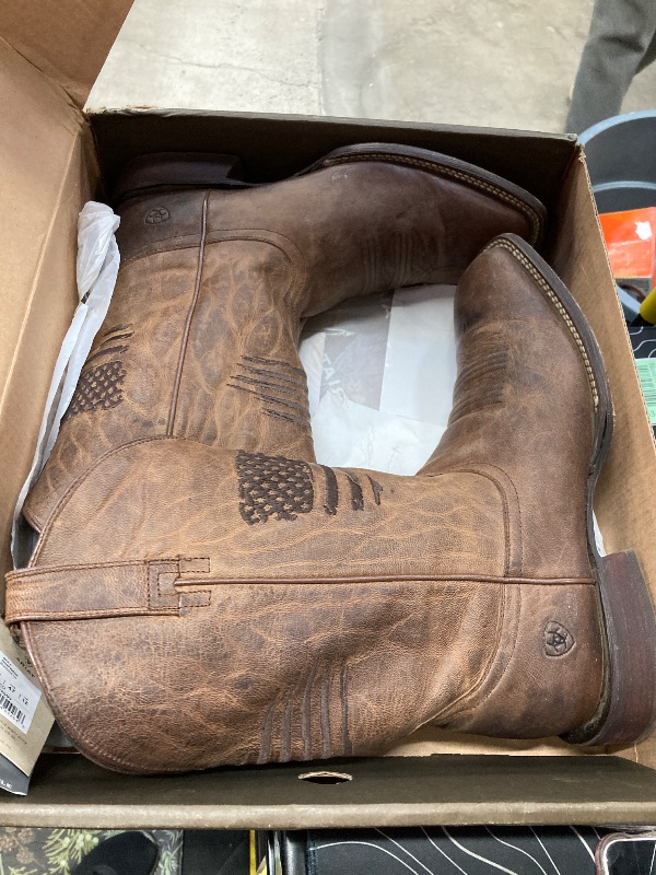 Photo 2 of ARIAT BMVY9 Mens Circuit Patriot Western Boot Weathered Tan 13