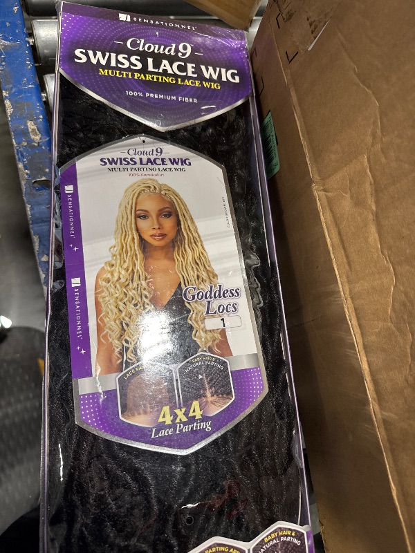 Photo 1 of 'Sensationnel Synthetic Hair Lace Front Wig Cloud 9 Swiss Lace 4X4 Multi Parting Braid Lace Wig Goddess Locs (1)