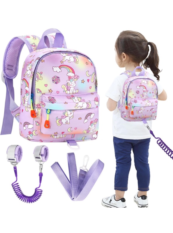 Photo 1 of Accmor Toddler Harness Backpack Leash, Mini Unicorn Backpacks with Anti Lost Wrist Link, Cute Child Backpack Walking Leashes Keep Kids Close Rope Tether Rein for Baby Girls to Outdoor Travel