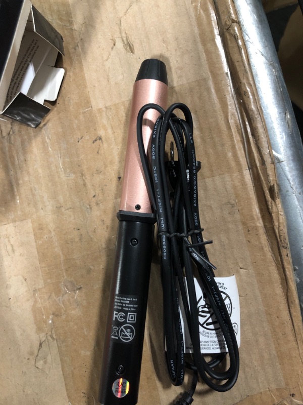 Photo 2 of 1 Inch Dual Voltage Ceramic Curling Iron with Keratin & Argan Oil, Mini Hair Curler, Travel Size with Storage Bag