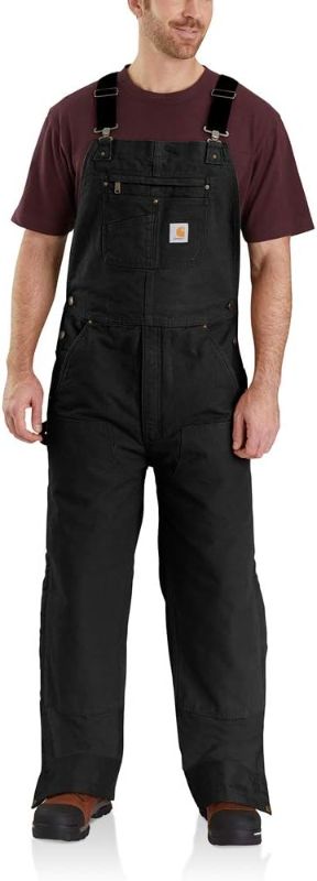 Photo 1 of Carhartt Men's Loose Fit Washed Duck Insulated Bib Overall LARGE