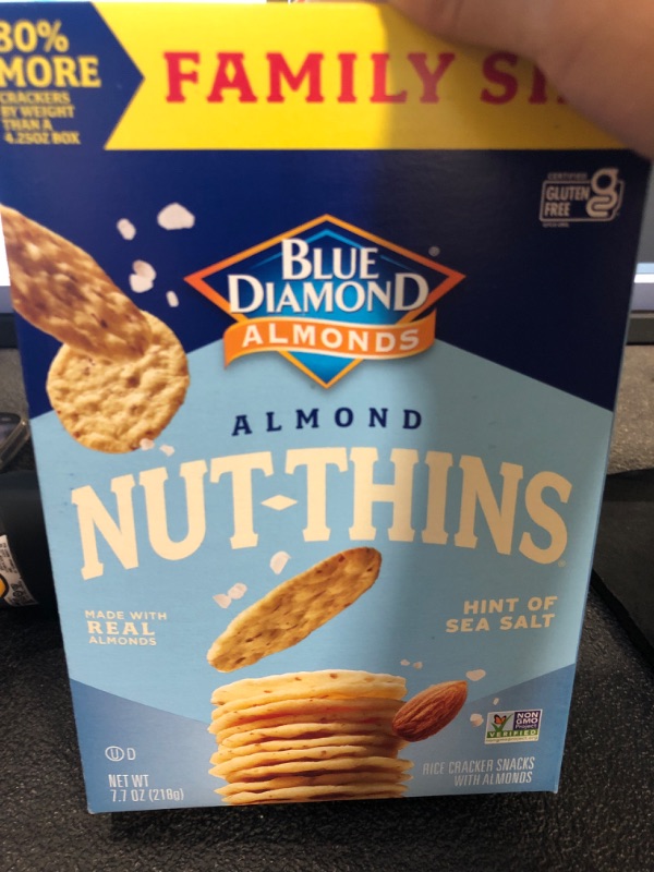 Photo 2 of Blue Diamond Almond Nut-Thins Hint Of Sea Salt - Case of 6/7.7 oz