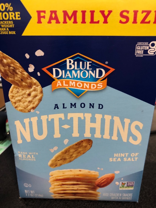 Photo 2 of Blue Diamond Almond Nut-Thins Hint Of Sea Salt - Case of 6/7.7 oz