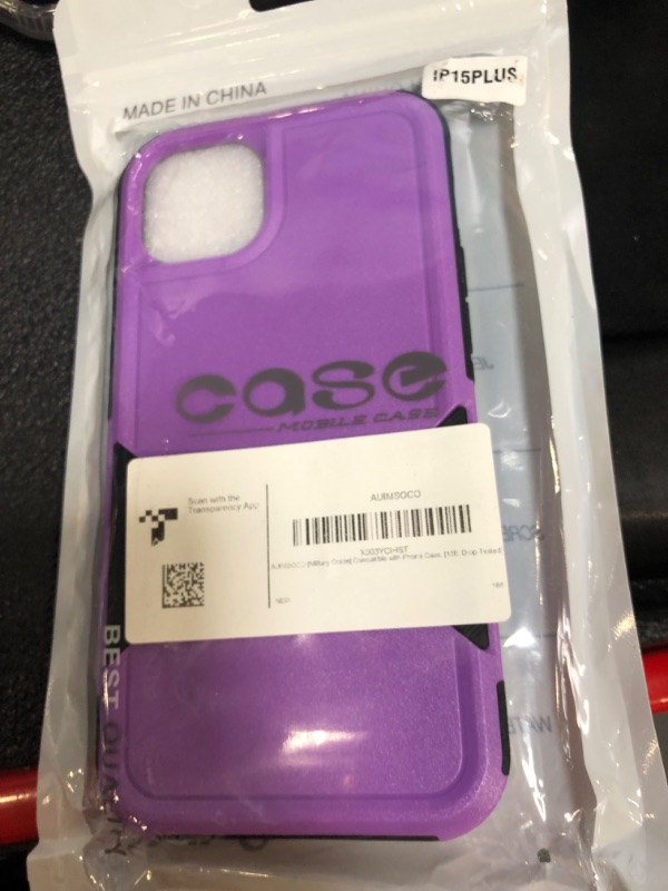 Photo 2 of 
AUIMSOCO [Military Grade] Compatible with iPhone 15 Plus Case, [15ft. Drop Tested] Protective Case -Purple, Slim & Tough, Pocket-Friendly