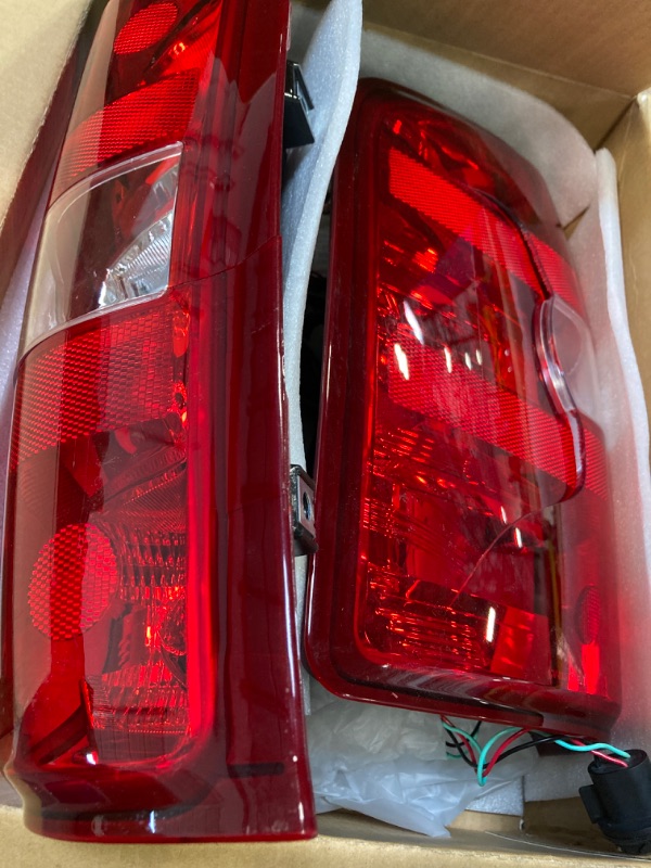 Photo 4 of ****final sale no return****OKLPF Rear Brake Tail Light Compatible With 2007-2013 Chevy Silverado 1500 2500HD 3500HD,Replacement Red Taillight Assembly,Included Bulbs and Harness,Driver and Passenger Side