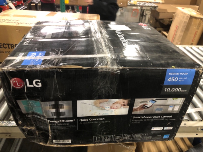 Photo 8 of ***ORIGINAL BOX VERY DAMAGED*** LG 10,000 BTU Smart Window Air Conditioner, 115V, Cools 450 Sq. Ft. for Bedroom, Living Room, Apartment, Dual Inverter, Quiet Operation, Energy Star, works with LG ThinQ, Amazon Alexa and Hey Google 10000 BTU Wifi 115V Brig