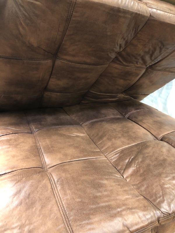 Photo 4 of ****DAMAGED BOX*****MUUEGM Futon Sofa Bed?Memory Foam Futon Convertible Couch Bed, Sofa Bed Couch,Modern Loveseat Sofa,Sleeper Couch for Small Space?Apartment, Living Room,Adjustable Backrests Armrests,Brown****SIMILAR***