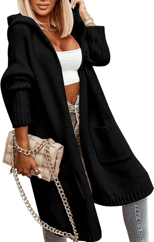 Photo 1 of ***SIMILAR*** Womens Long Cardigans Cable Knitted Open Front Oversized Hooded Outerwear Sweater Coat