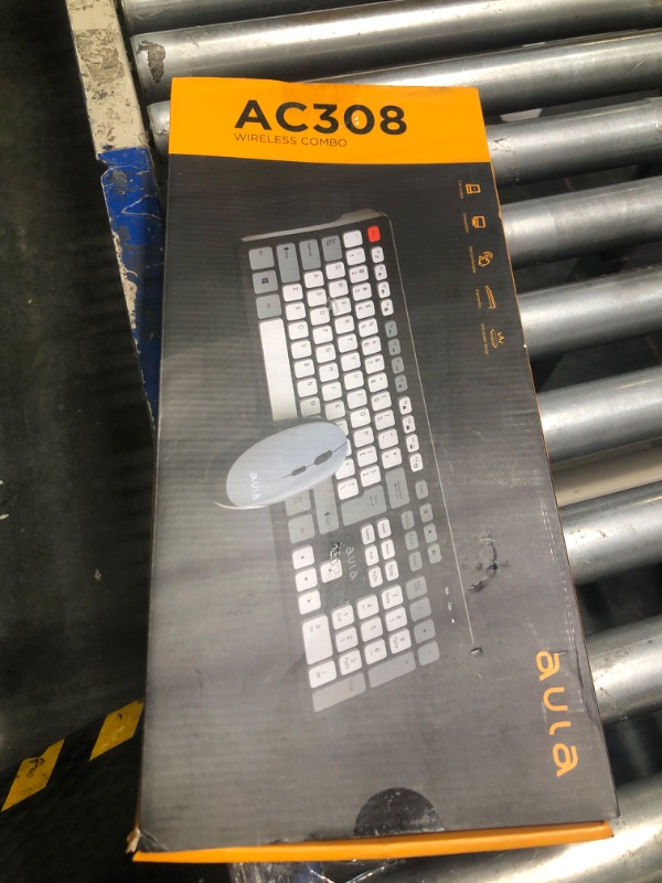 Photo 2 of ***only the pieces shown in the photo*** AULA Wireless Keyboard and Mouse, 2.4G Silent Full-Size 108 Keys Retro Computer Keyboard and Mouse Combo with Number Pad & Long Battery Life, 1600 DPI USB Mouse, Cordless Keyboard for Laptop PC Window