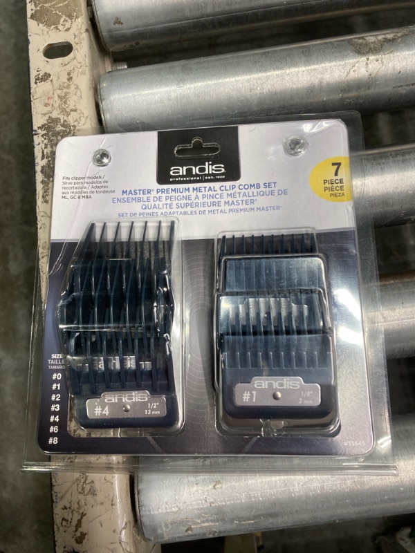 Photo 2 of Andis 7 Piece Master Premium Metal Comb Set Hair Clipper Attachments 33645