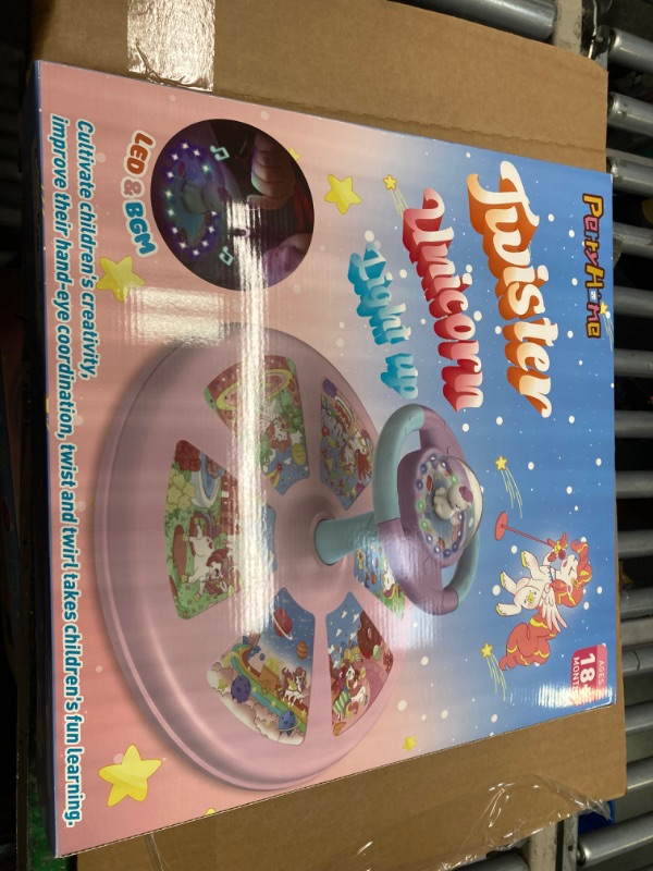 Photo 6 of ***NEW PRODUCT, OPENED FOR INSPECTION*** PERRYHOME Unicorn Twist Sit and Spin Toys for Toddlers 18+ Months, 360° Spin Twister Twist with 4 Game Modes LED Light and Built-in BGM, Christmas & Birthday Gift Ideas for Kids Girls 18+ Months