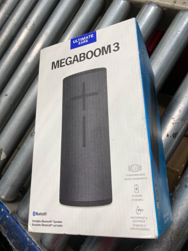 Photo 2 of ***ONLY THE PIECE SHOWN IN THE PHOTO, IT DOES NOT HAVE A CHARGER*** Ultimate Ears Megaboom 3 Portable Waterproof Bluetooth Speaker - Bulk Packaging - Night Black