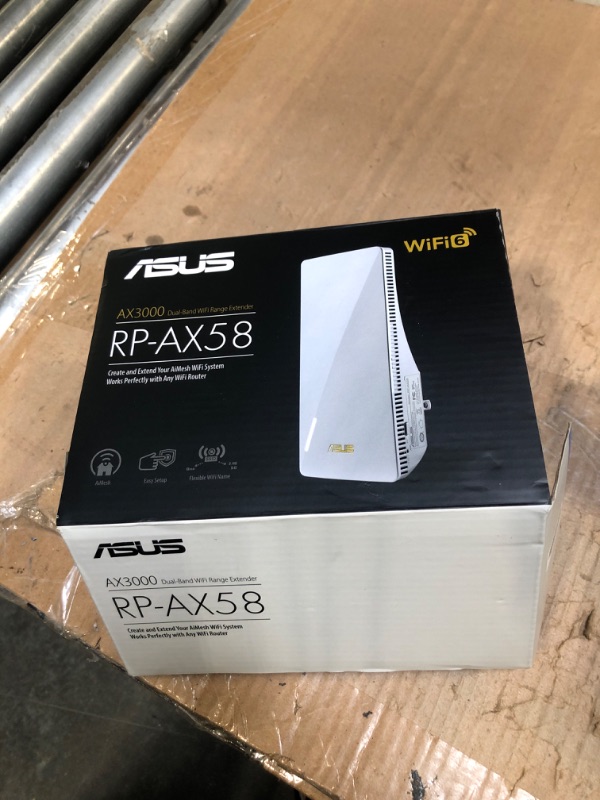 Photo 2 of ASUS RP-AX58 AX3000 Dual Band WiFi 6 (802.11ax) Range Extender, AiMesh Extender for seamless mesh WiFi; works with any WiFi router