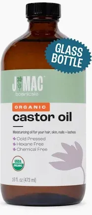 Photo 1 of ***1 pc****J MAC BOTANICALS Organic Castor Oil, Cold Pressed (32 oz) unrefined, cold pressed,